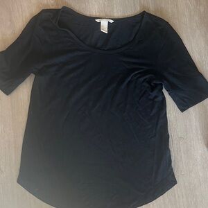 H&M Black Scoop Neck Short Sleeve Tee